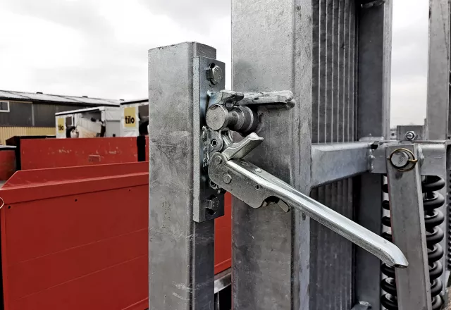 Rampenaufbau für LKW Detail von Verschluss